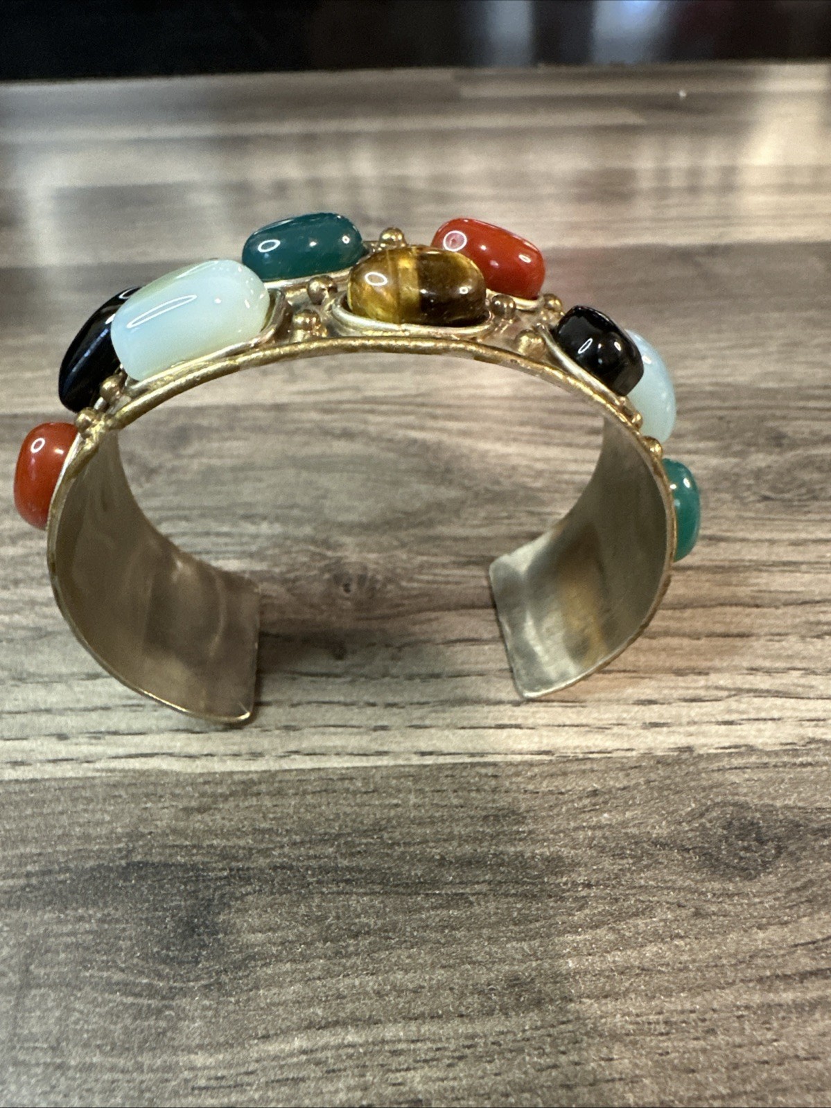 Vintage Multi Stone Cuff Bracelet ! Gorgeous!