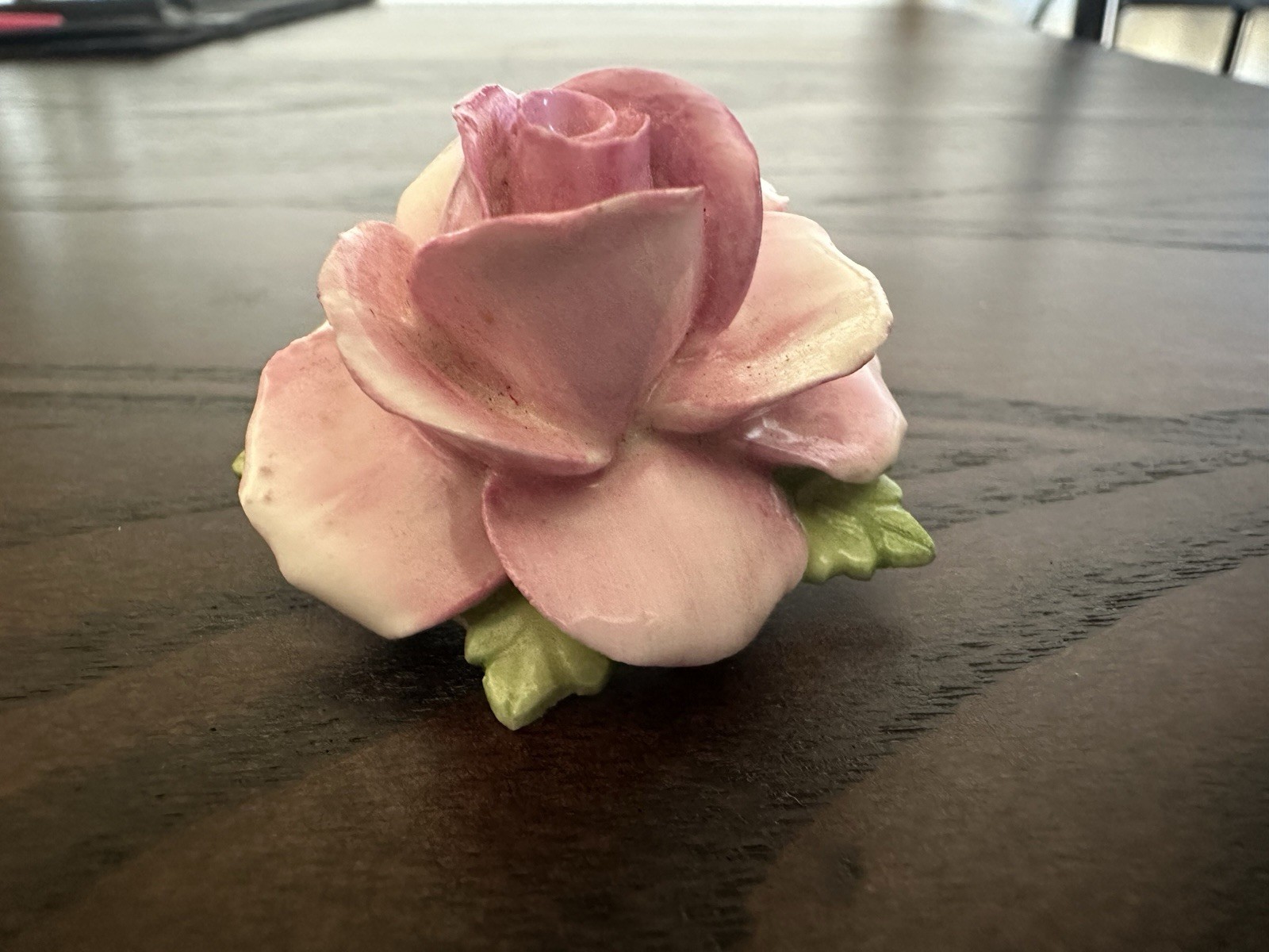 Vintage Coalbrook Bone China Brooch Pink Rose Made In England