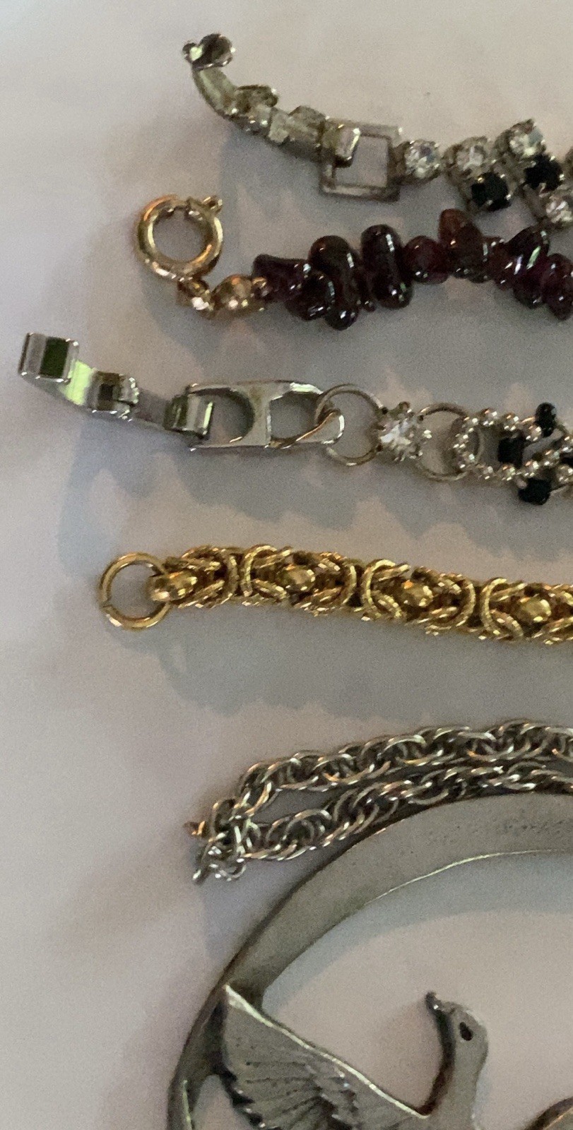 Vintage Jewelry Lot ~ Wearable ~ 16 Items ~ Bracelets Chain Brooch Pin Ring Clip