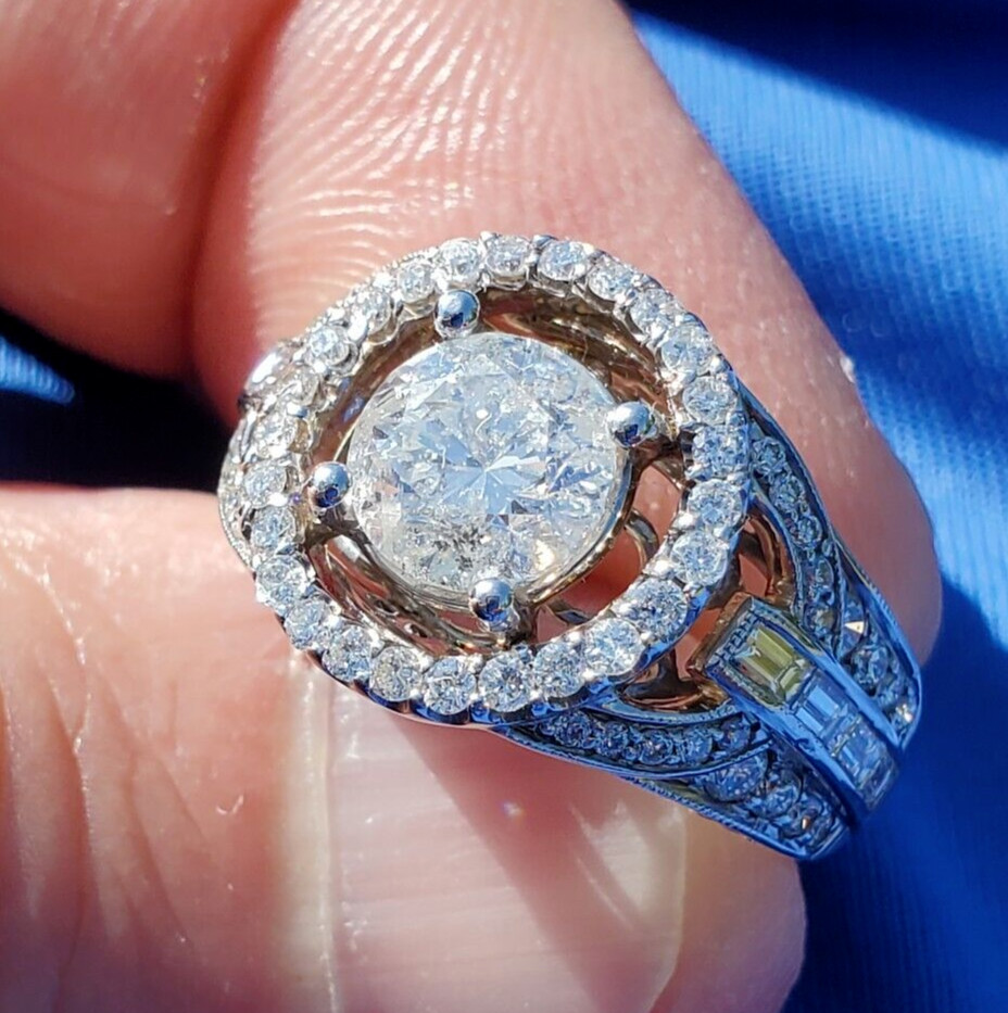 Original EARTH MINED DIAMOND Engagement Ring Vintage SOLID 18K GOLD Solitaire