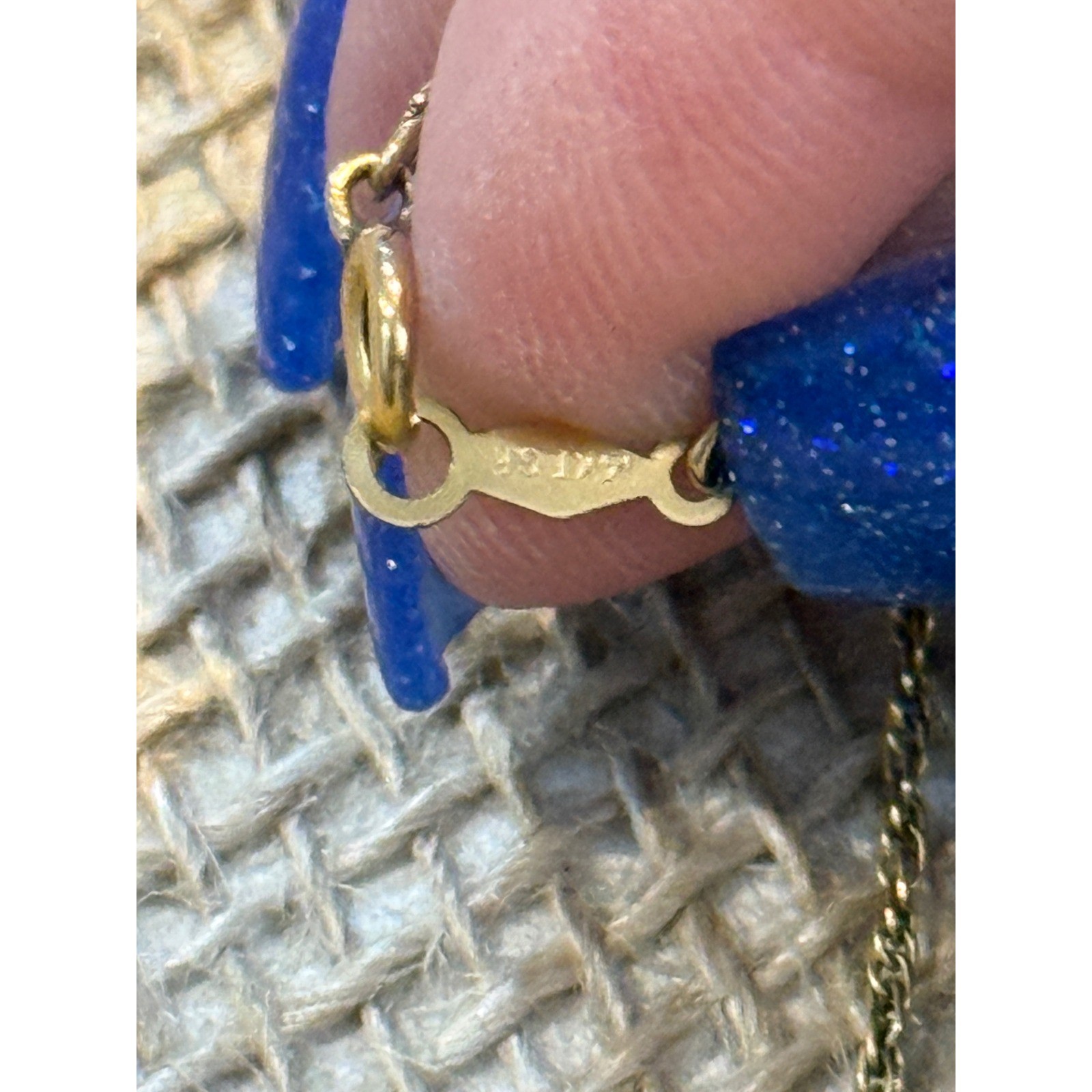 Vintage 12K Gold Filled Teal Green Cabochon Modernist Pendant Necklace 20in