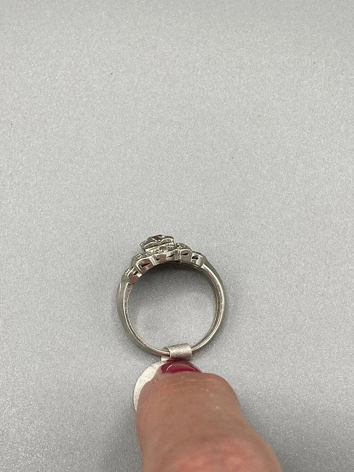 3Ct Art Deco Style Lab Created Diamond Engagement 14K White Gold Finish Ring