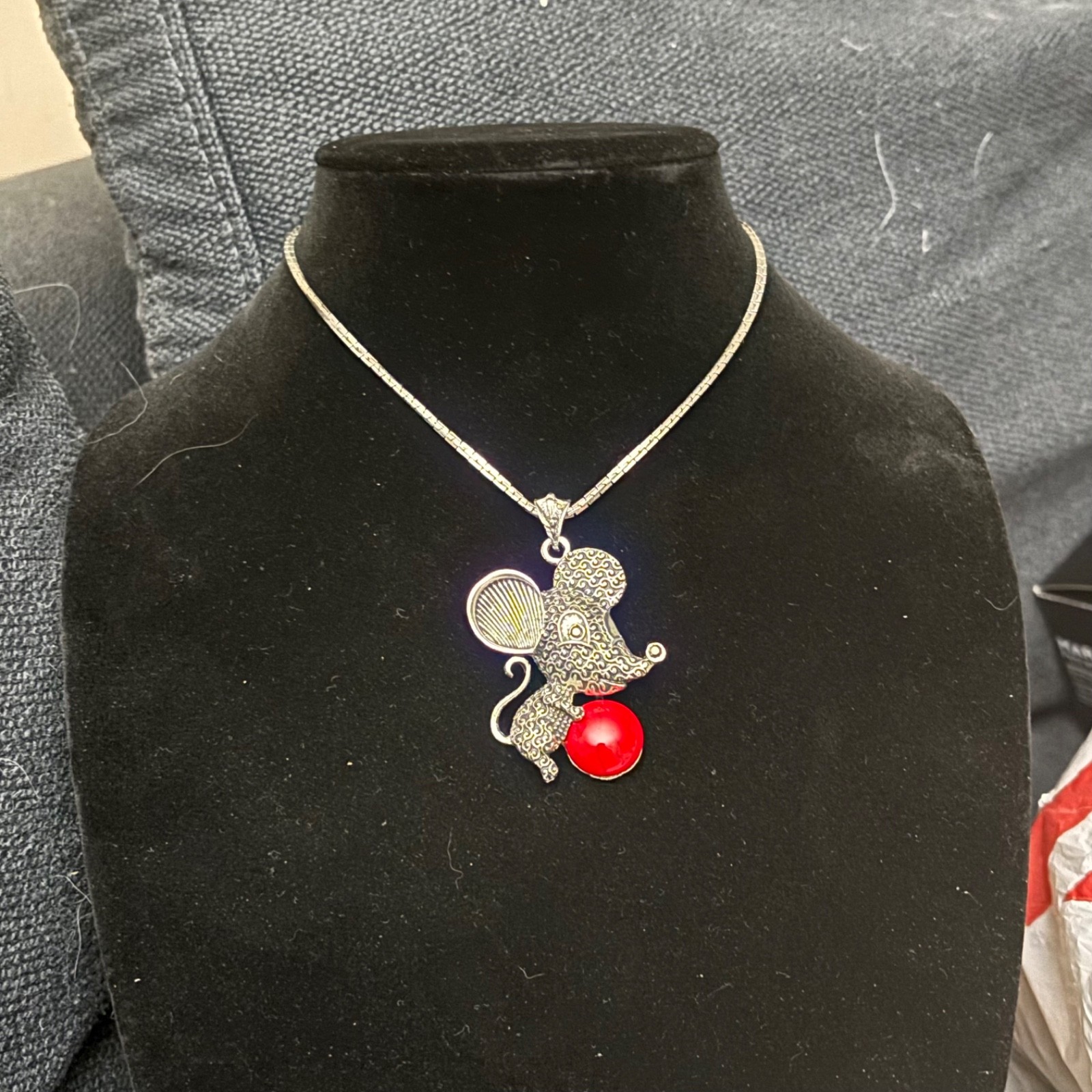RARE vintage monet silver tone mouse jewelry 3 pc set