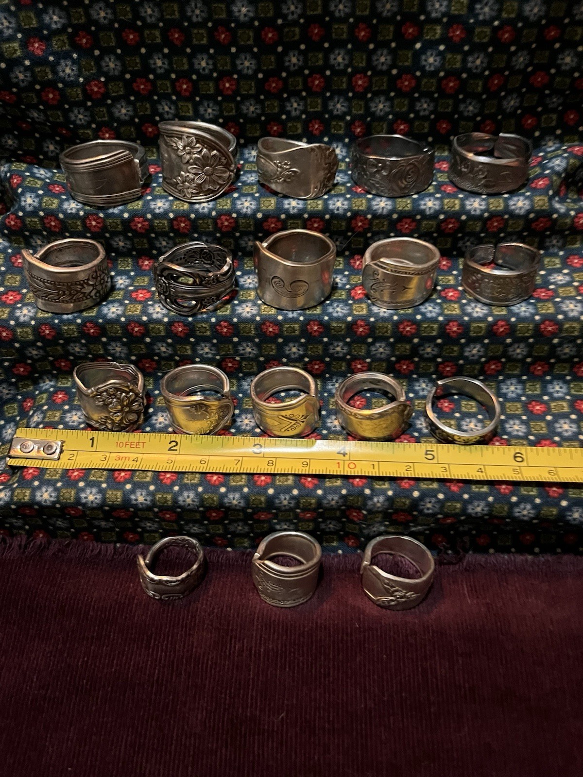Spoon Ring Lot Of 18-Silver Plated & Stainless Steel Antique & Modern