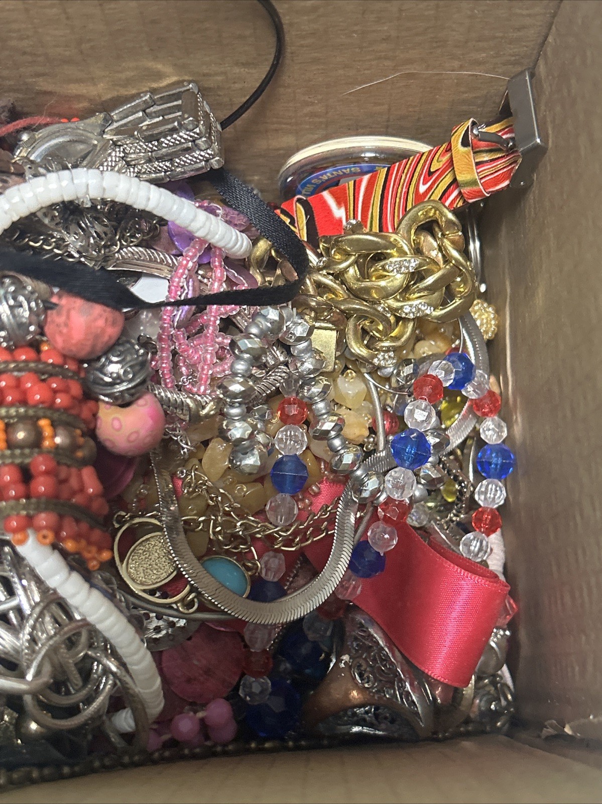 HUGE 5 + Lbs Jewelry WEARABLE Lot Tangled Unsearched VINTAGE ESTATE TREASURE