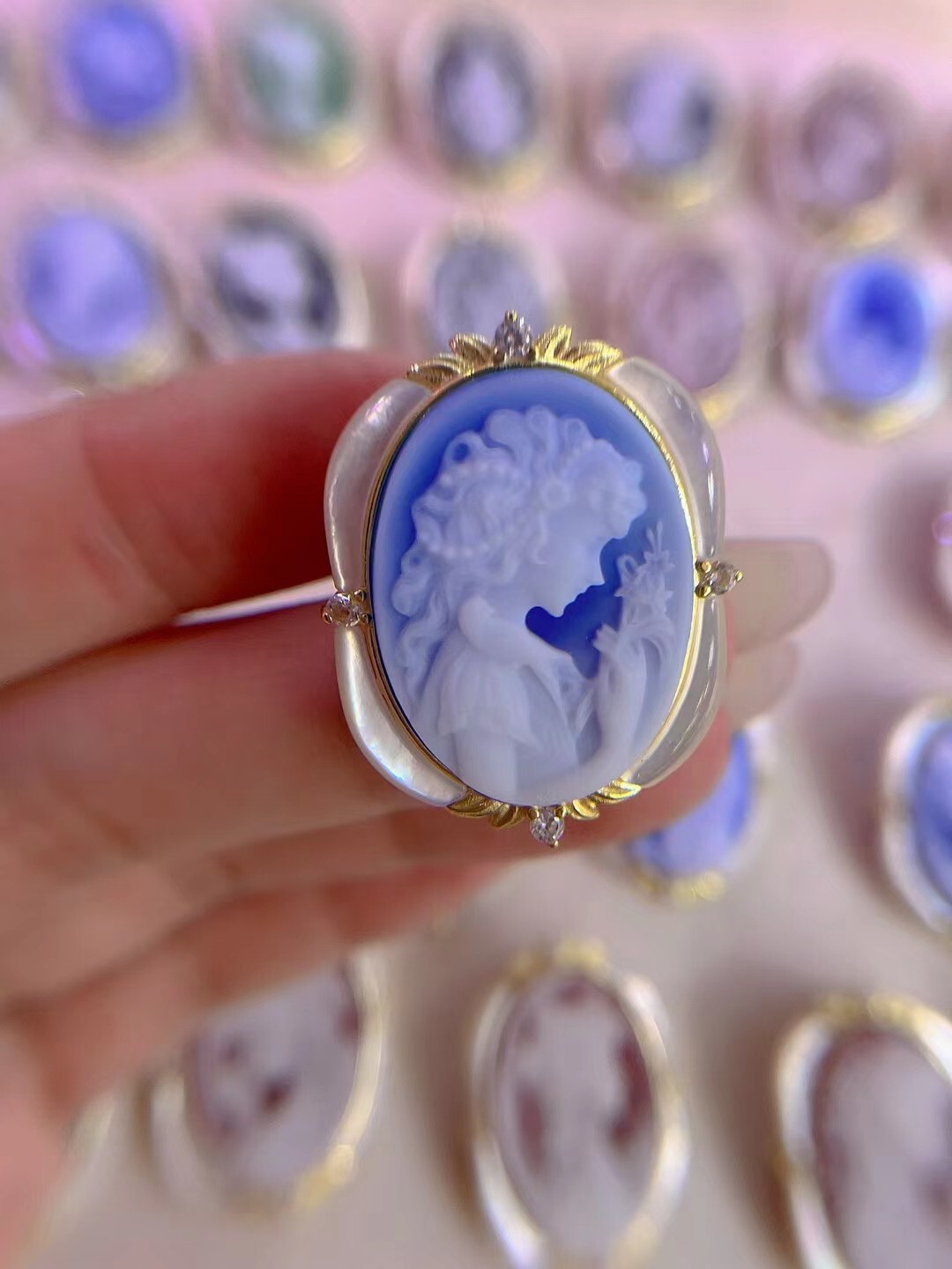 Antique style Cameo Pendant 925 Silver plated Vintage Necklace Estate Jewelry45