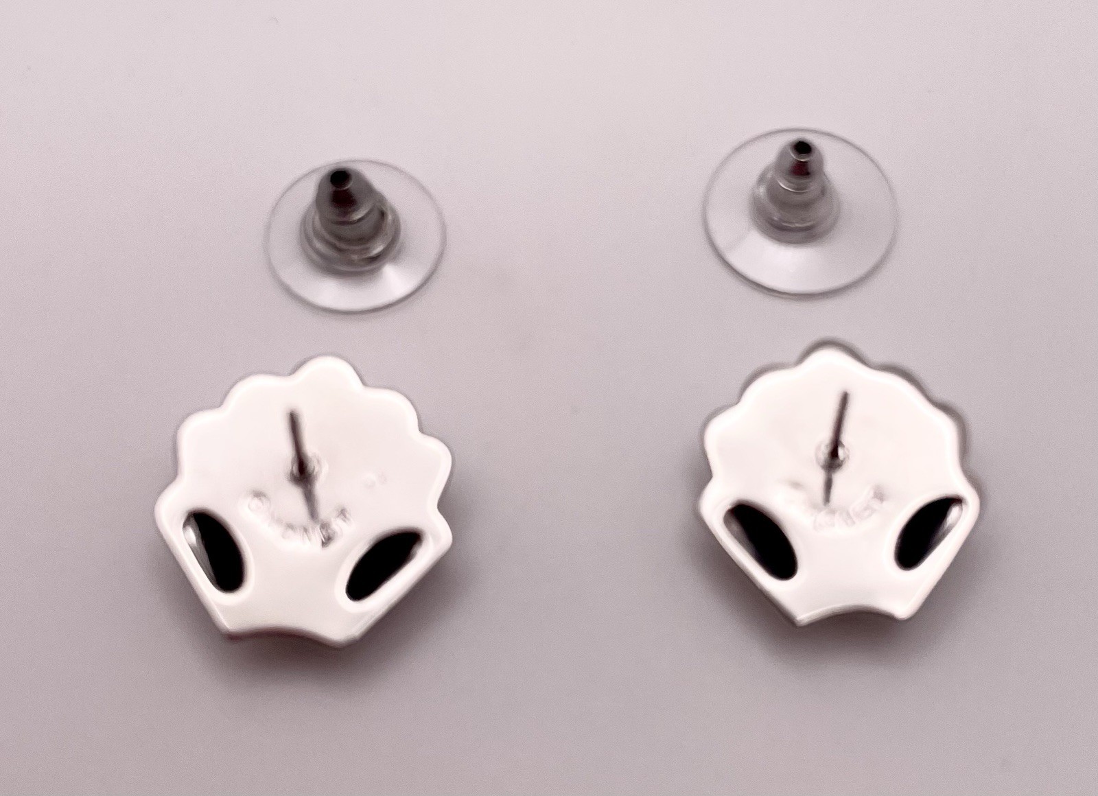 Vintage Monet Silver Toned Shell Stud Earrings