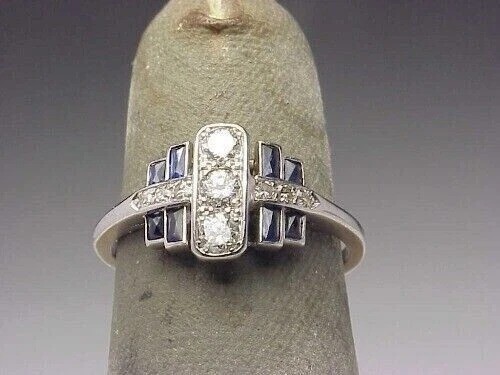 2Ct Art Deco Vintage Style Lab Created Diamond Engagement 14K White Gold FN Ring