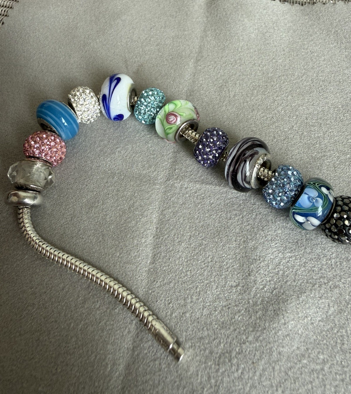 Michael Anthony Sterling Silver Memories Charm Bracelet & 12 charms 7,5 in 31g