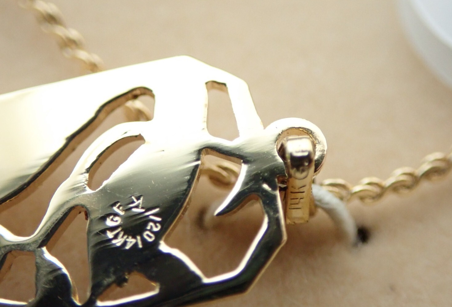 Vintage 12k 14k Gold Filled Diamond Love Birds Pendant Necklace NOS Old Stock