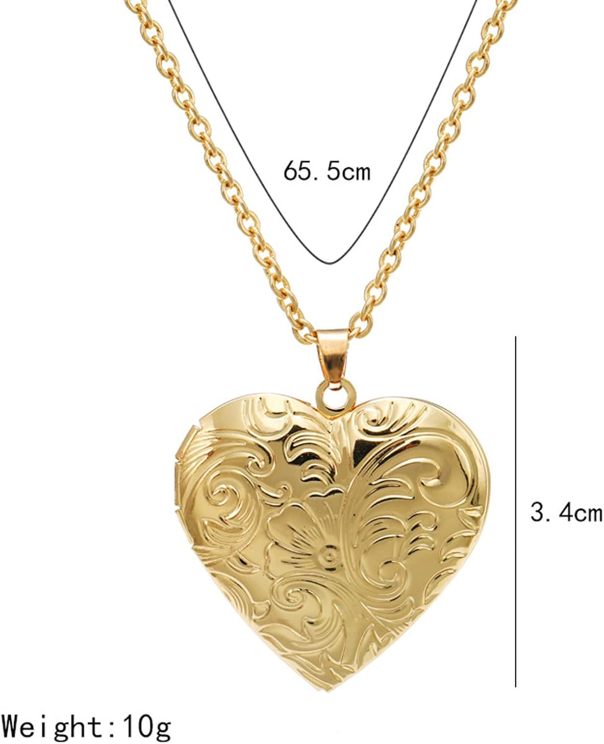 Vintage Engraved Flower Empaistic Photo Locket Hold Picture Oval round Pendant N