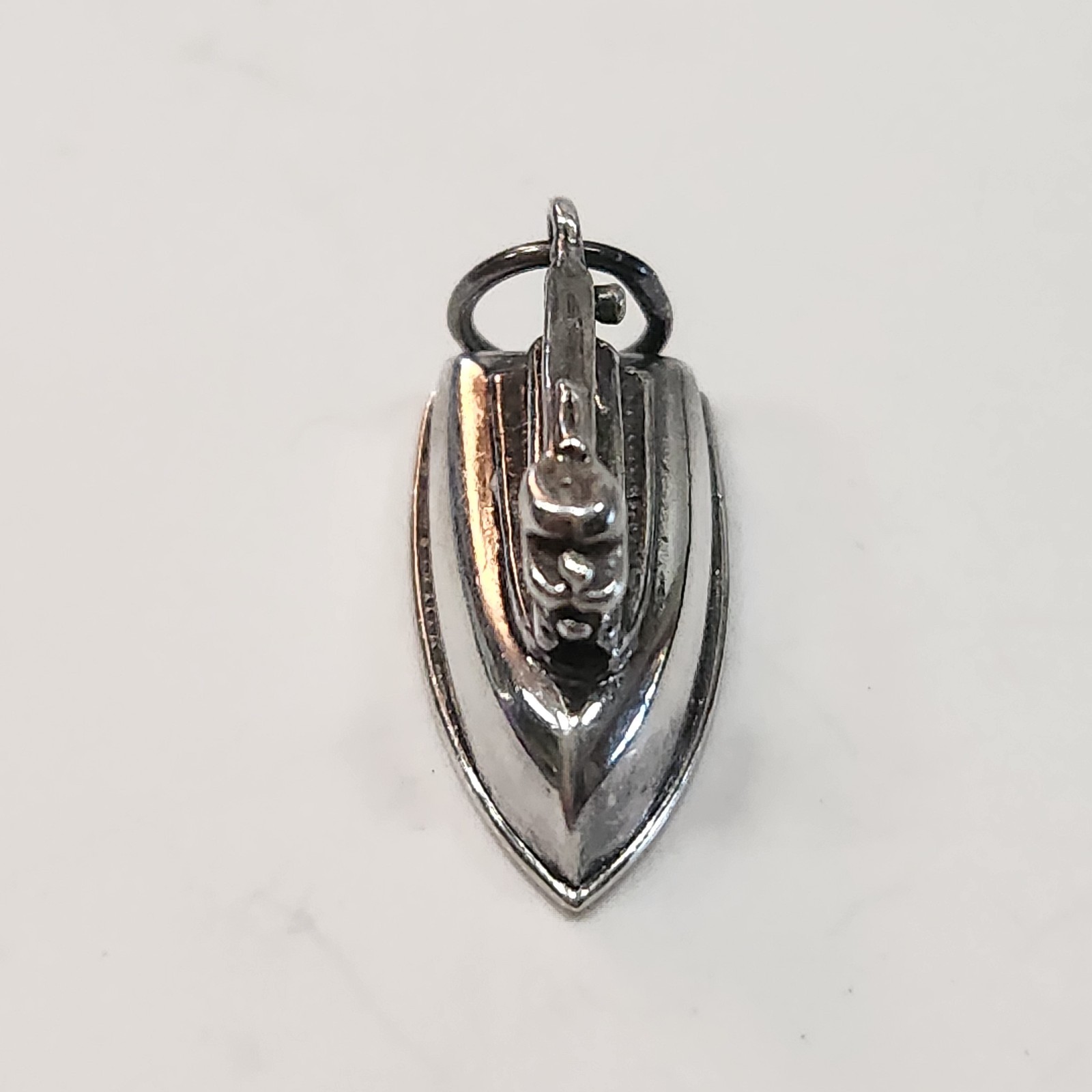 Vintage Solid Sterling Silver 3D Iron Charm