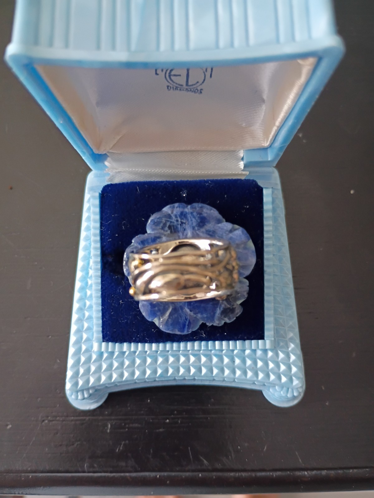 DESIGNER ECHO OF THE DREAMER STERLING BRONZE BEE FLOWER FLORAL GEM RING sz5.5