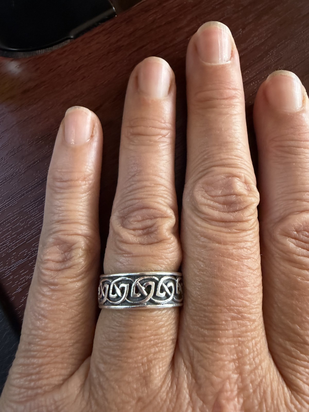 NEW Vintage Celtic Knotwork Sterling Silver Band 925 Ring size 8.5