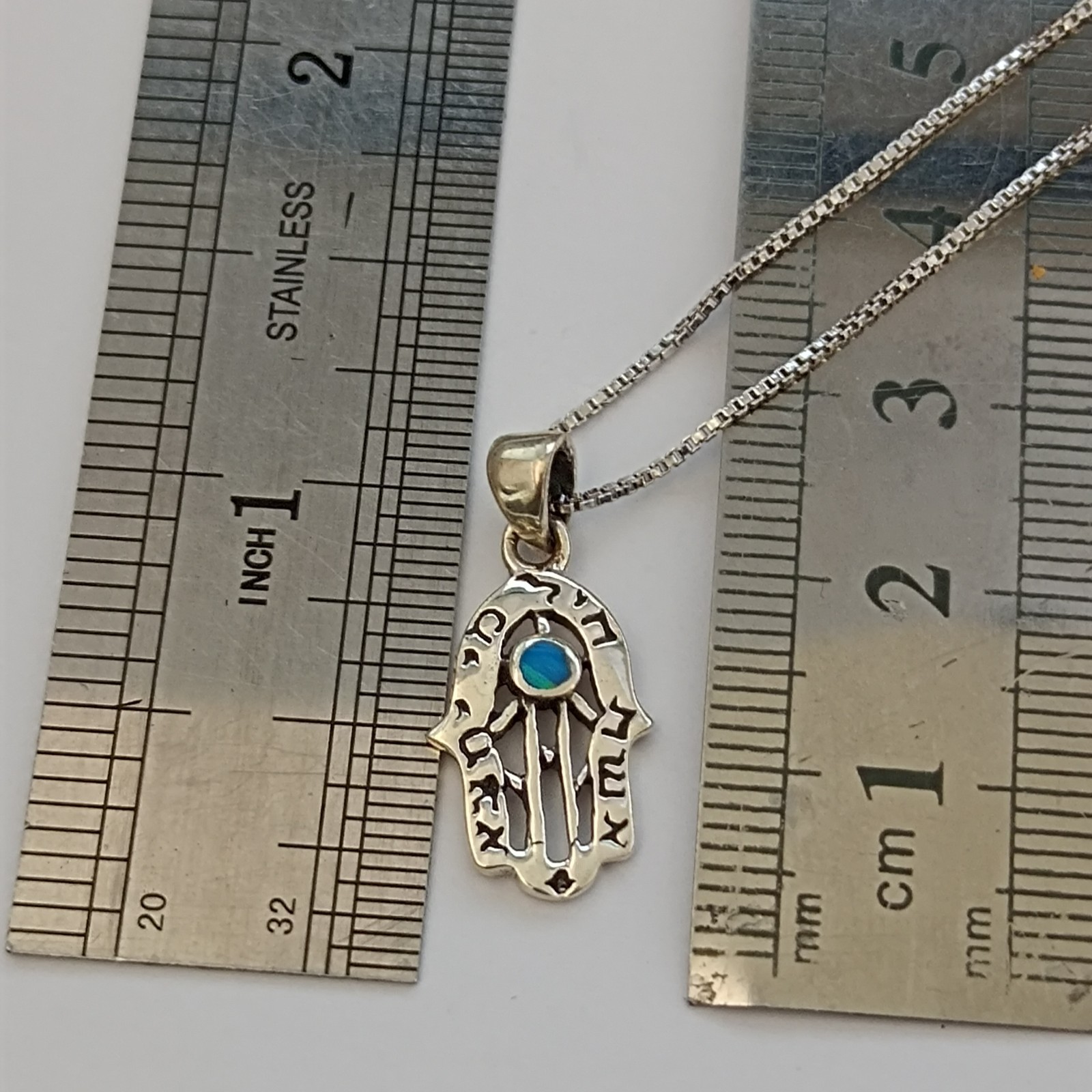 Sterling Silver Hamsa Necklace Eshet Chayil Blessing Meaningful Gift For Her 925
