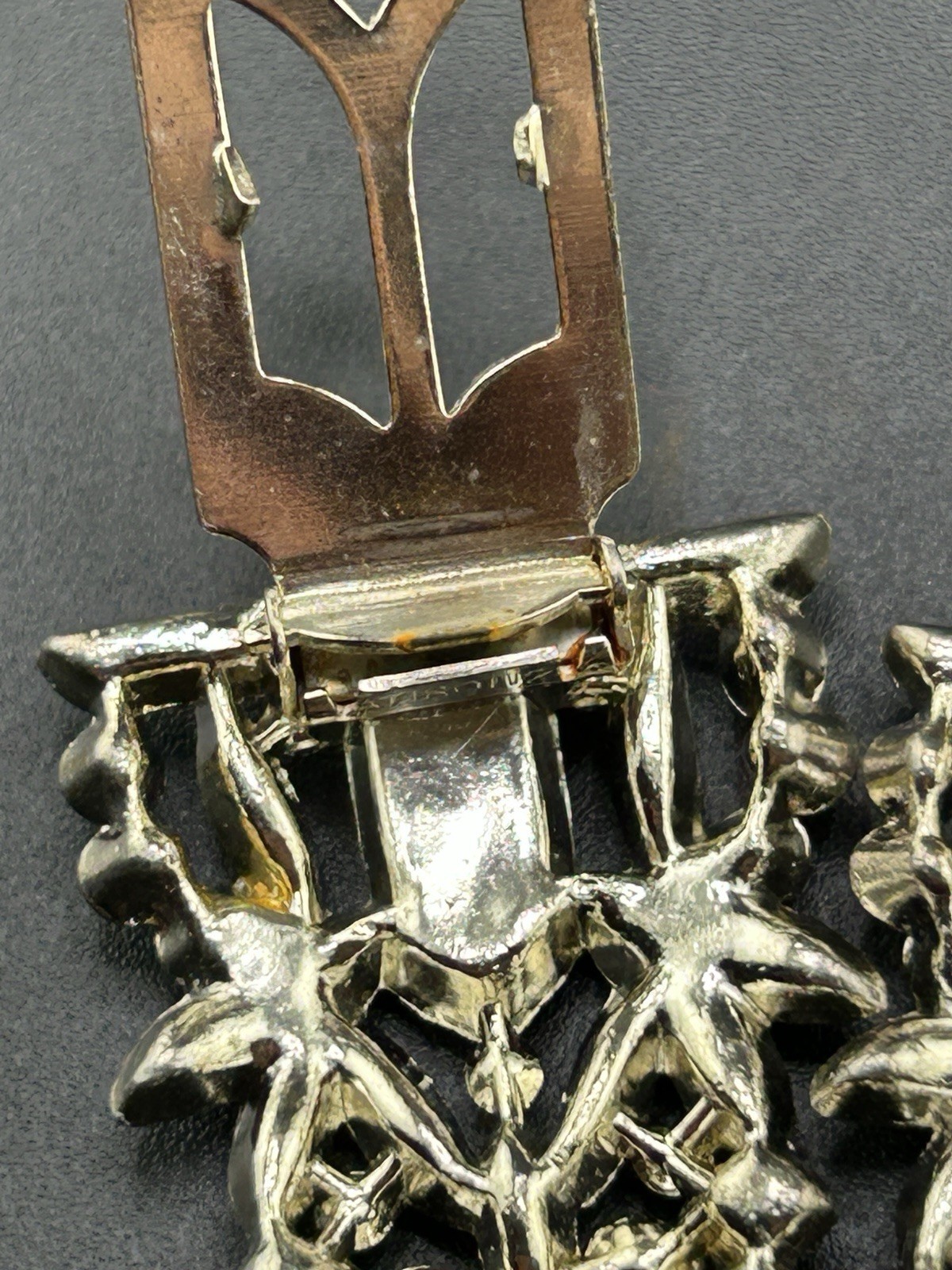 Pat Pend AT180112 Clear Rhinestones Duette Brooch Dress Clips (Missing Stones)