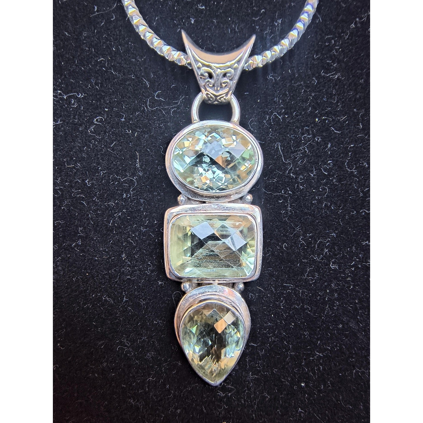 Sterling Silver Gemstone Pendant Necklace & Chain 925 Milor Italy