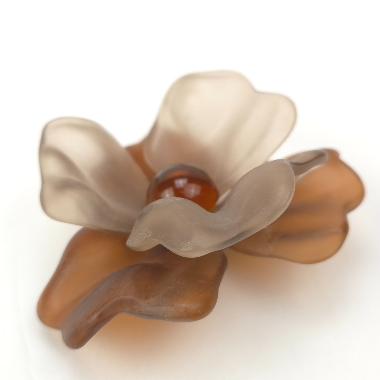 Huge Vintage Brushed Molded Resin Celluloid Acetate Acrylic Flower Brooch Pin 3″