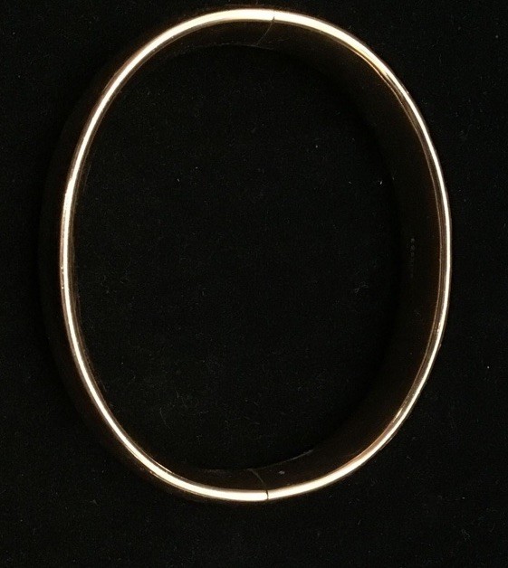 Antique Art Nouveau Edwardian Yellow Rolled Gold Bates Bangle Bracelet 29 Grams