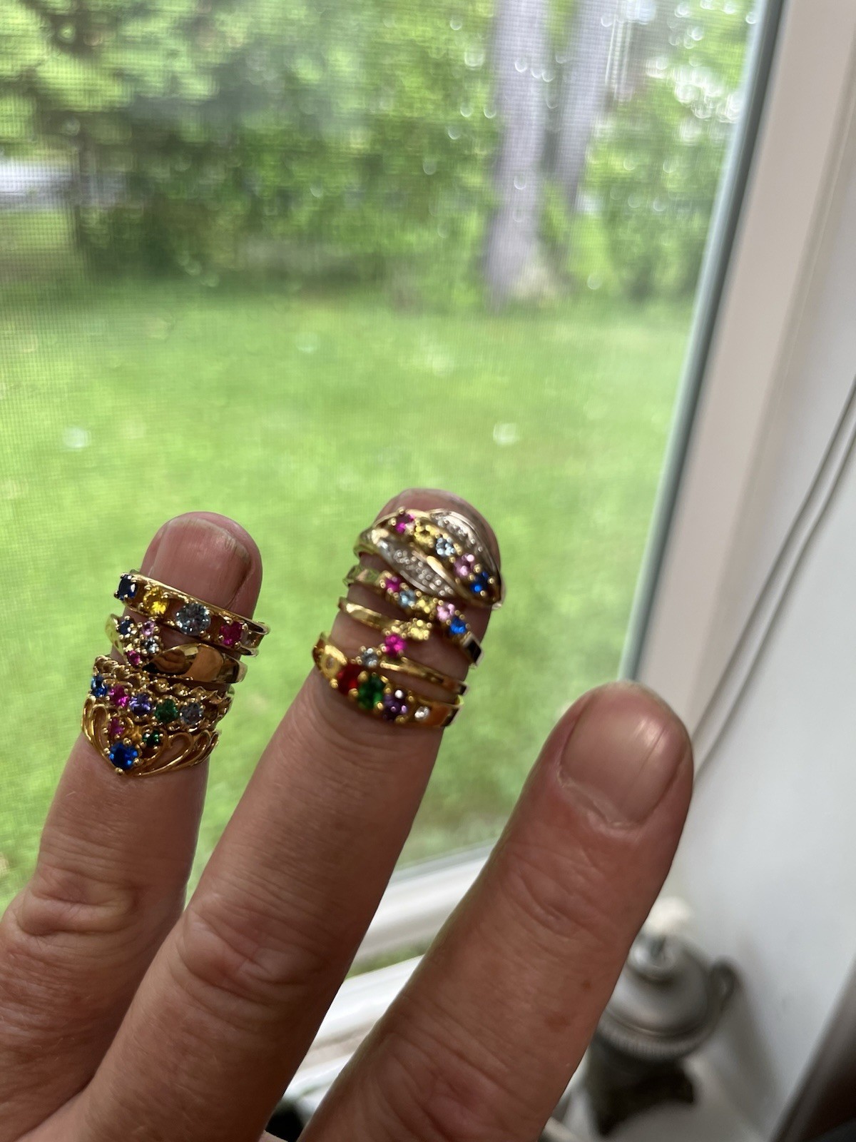 Birthstone Mothers Sample Ring Gold Tone – Lot of 24 – Sold As Is