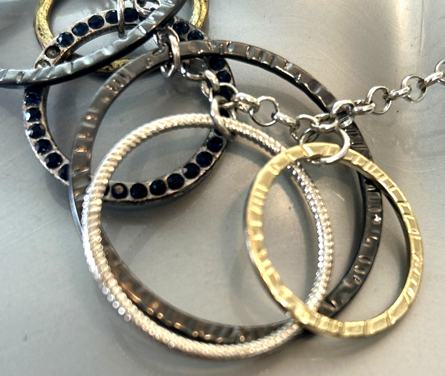 Vintage Estate Ring front PENDANT CHAIN CHOKER NECKLACE