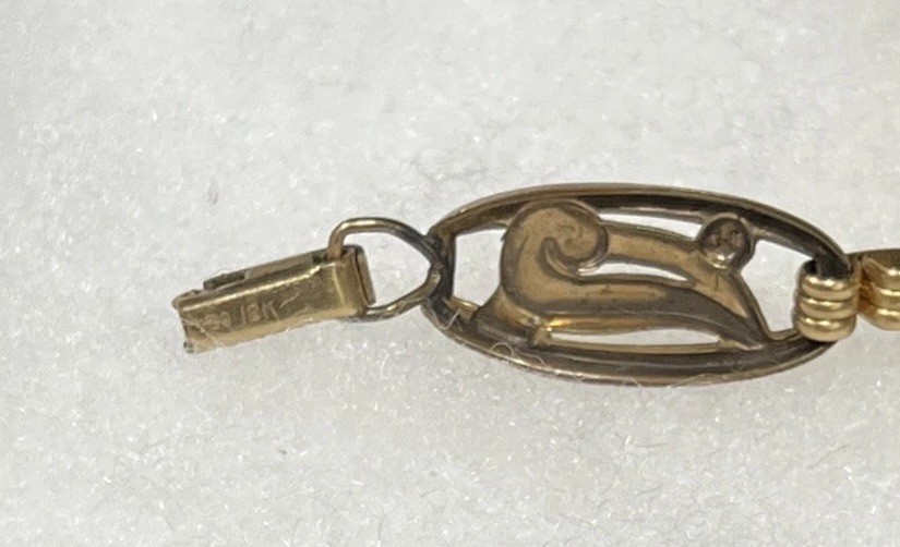 Vintage 1/20th 12K Gold Filled Link Bracelet w Yellow Stones—8.25” Long