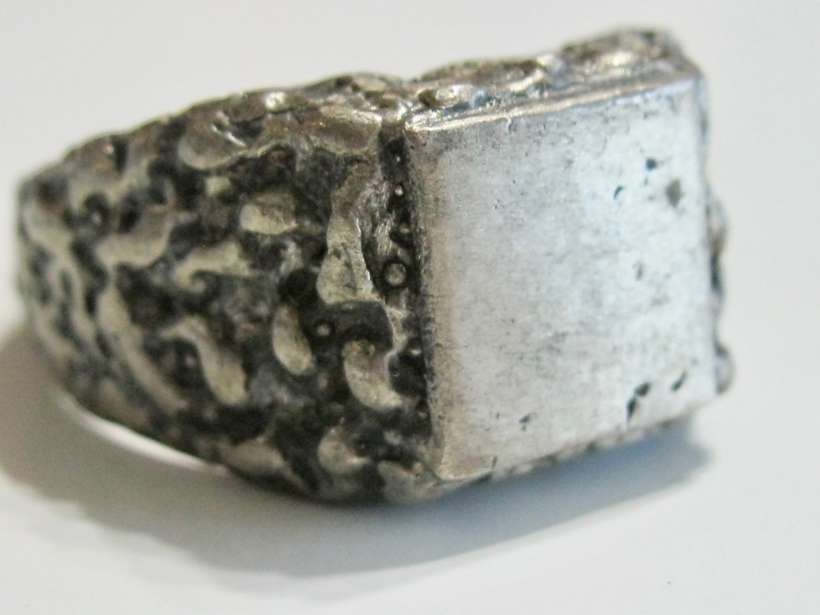 ARTS AND & CRAFTS STERLING SILVER SIGNET INITIAL MONOGRAM BLANK MENS MANS RING