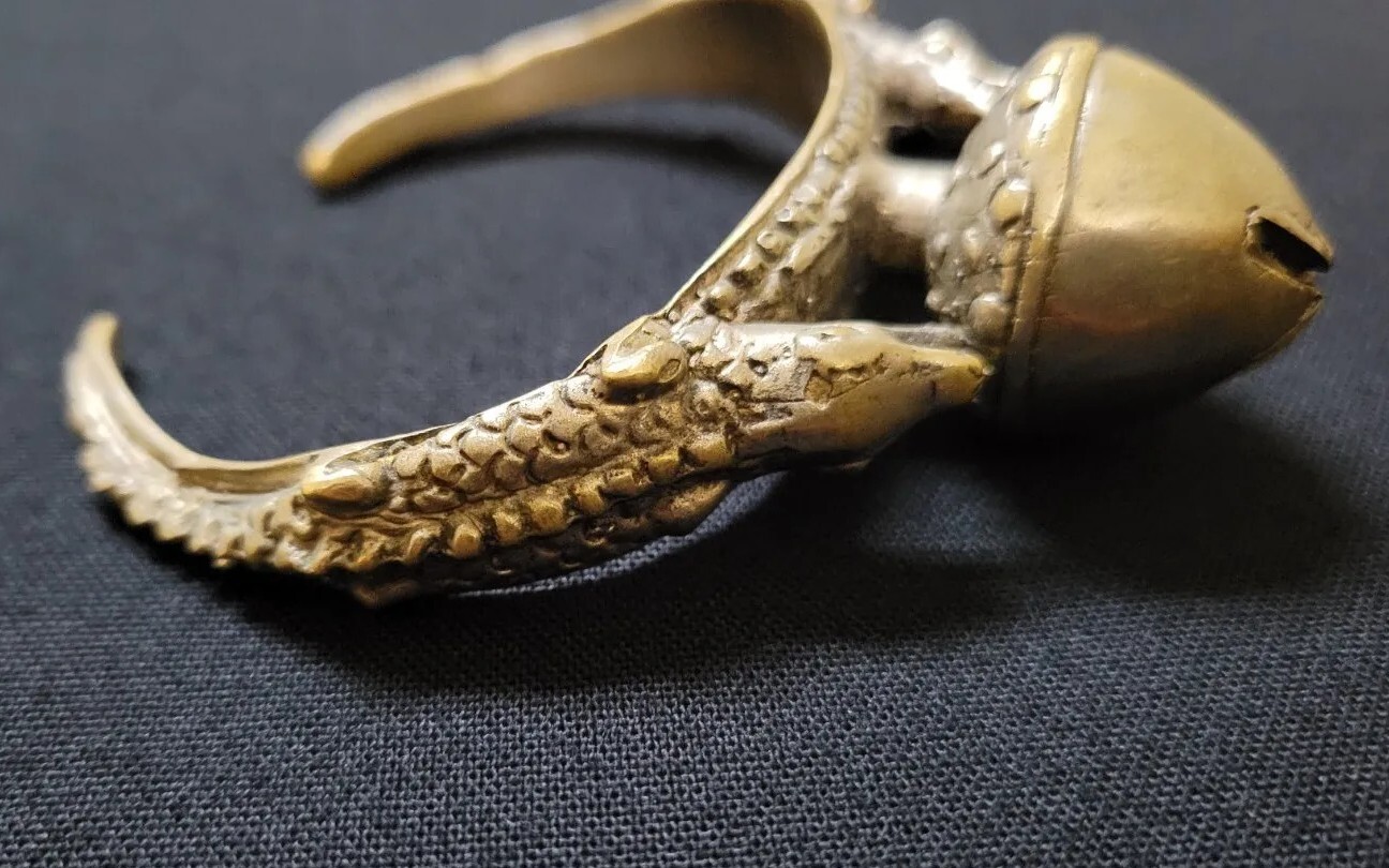 Vintage West African Ashanti Brass Crocodile Bracelet