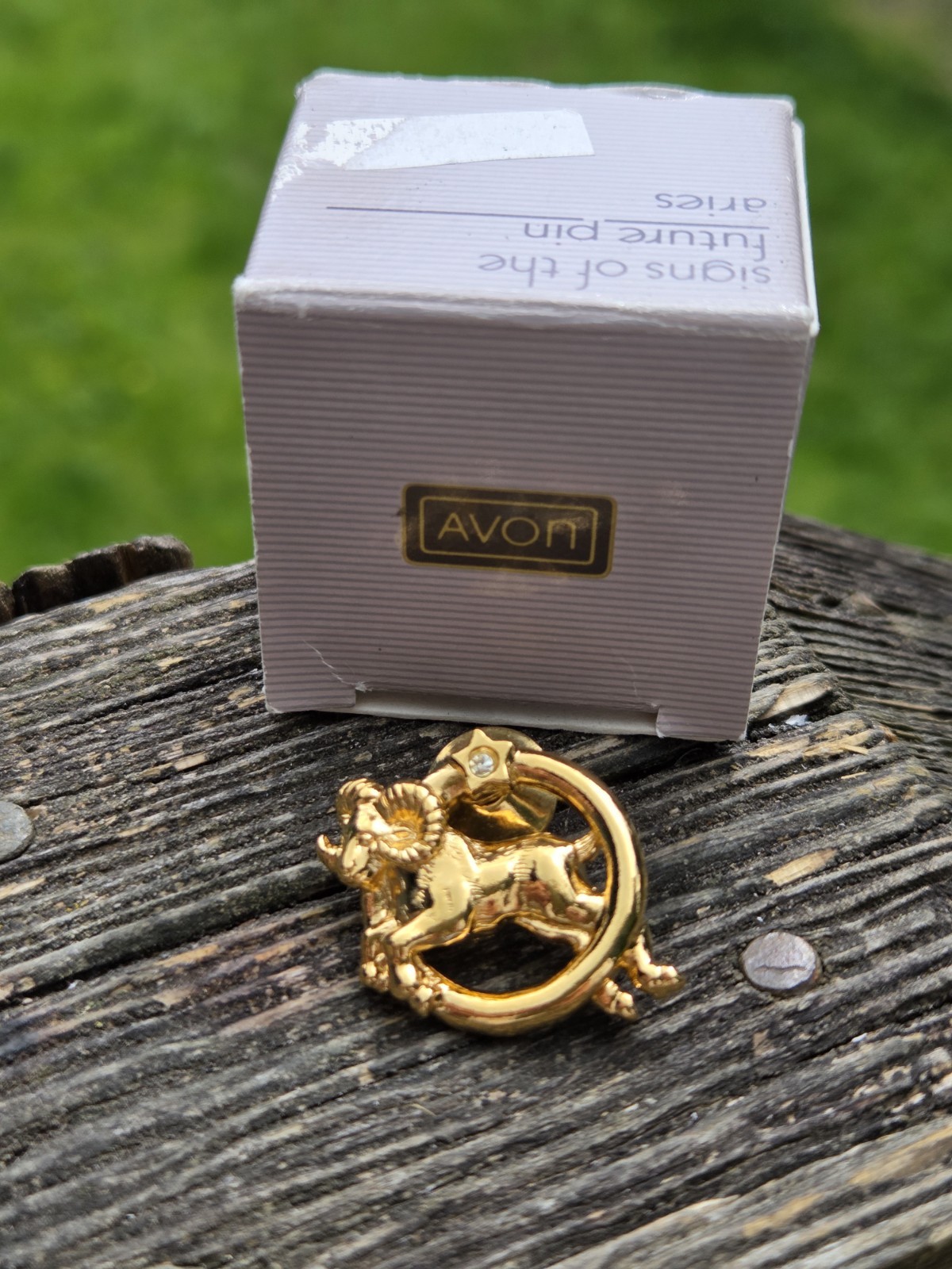 Vintage Avon Aries Zodiac Ram Signs Of The Future Pin Brooch Gold Tone 1990