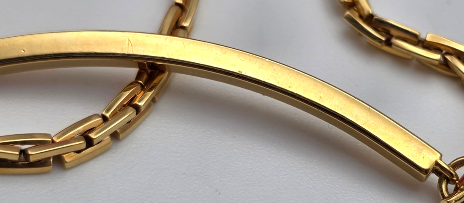 Vintage Sarah Coventry Gold Tone ID Bar Bracelet Box Link Chain 7 In Signed SC