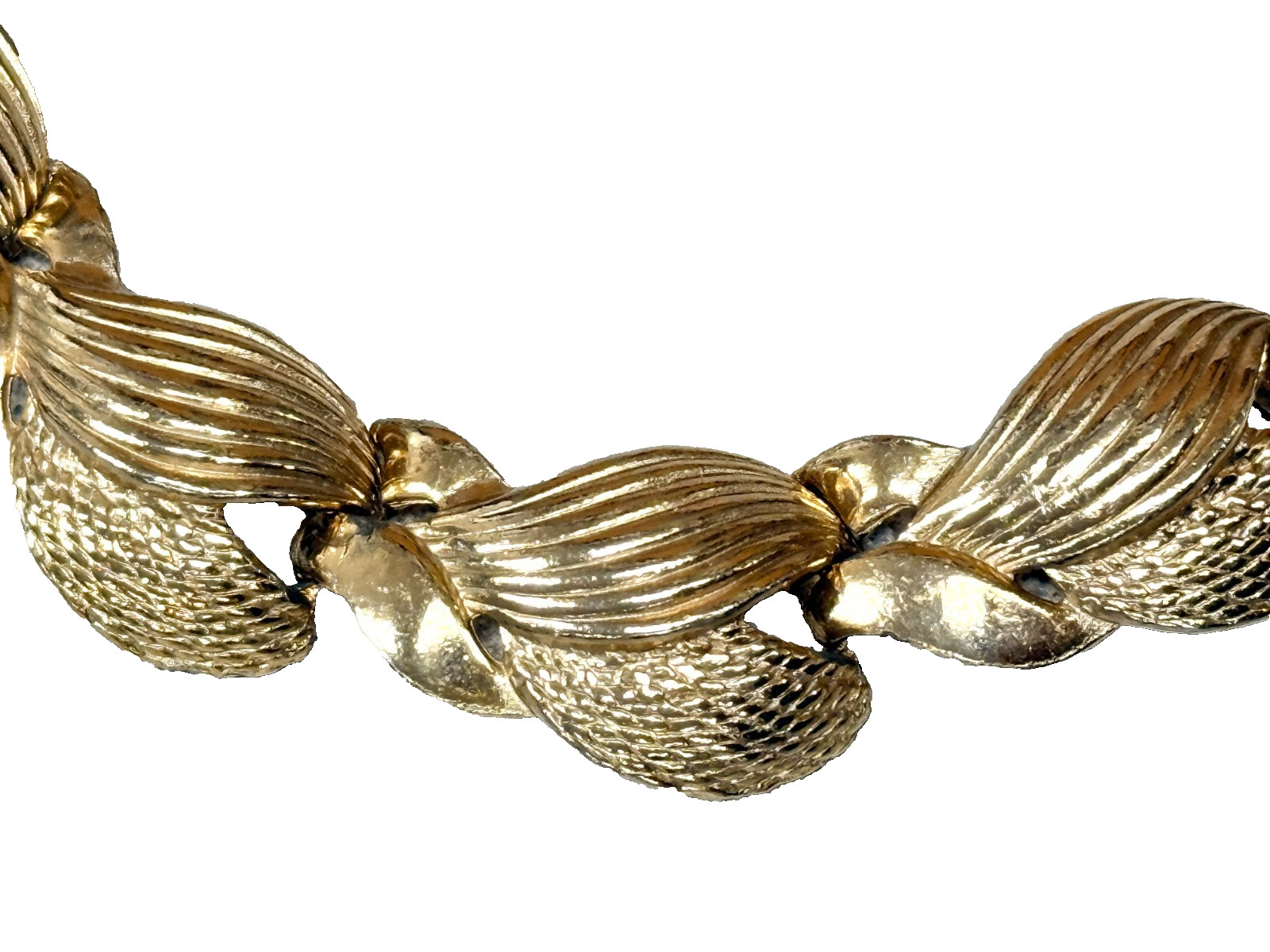 VTG 50s Textured Goldtone Choker Necklace 16” Midcentury Glam Coquette Classic