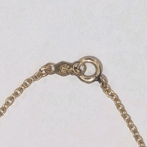 Vintage Designer CACO 1/20 12K GF Genuine Jade Diamond Chip 18″ Necklace
