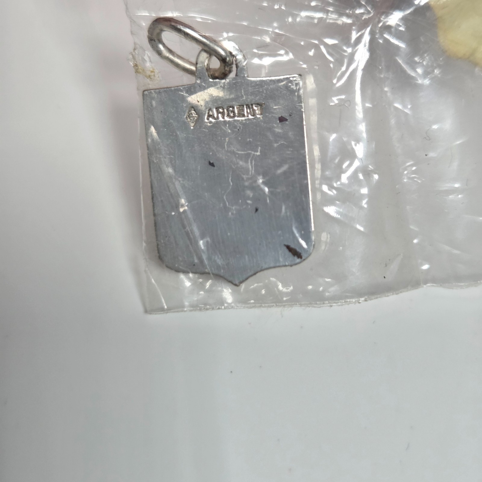 Nice Argent Silver & Enamel Pendant-Travel Shield Charm Unused