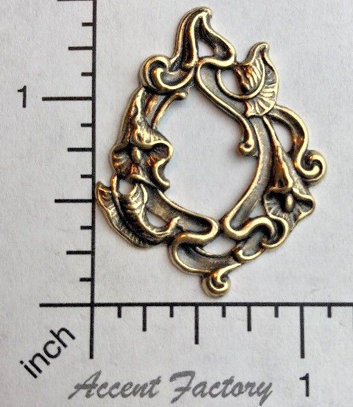 31493 – 2 Pc Oxidized Brass Victorian Floral Spray Jewelry Finding Stamping