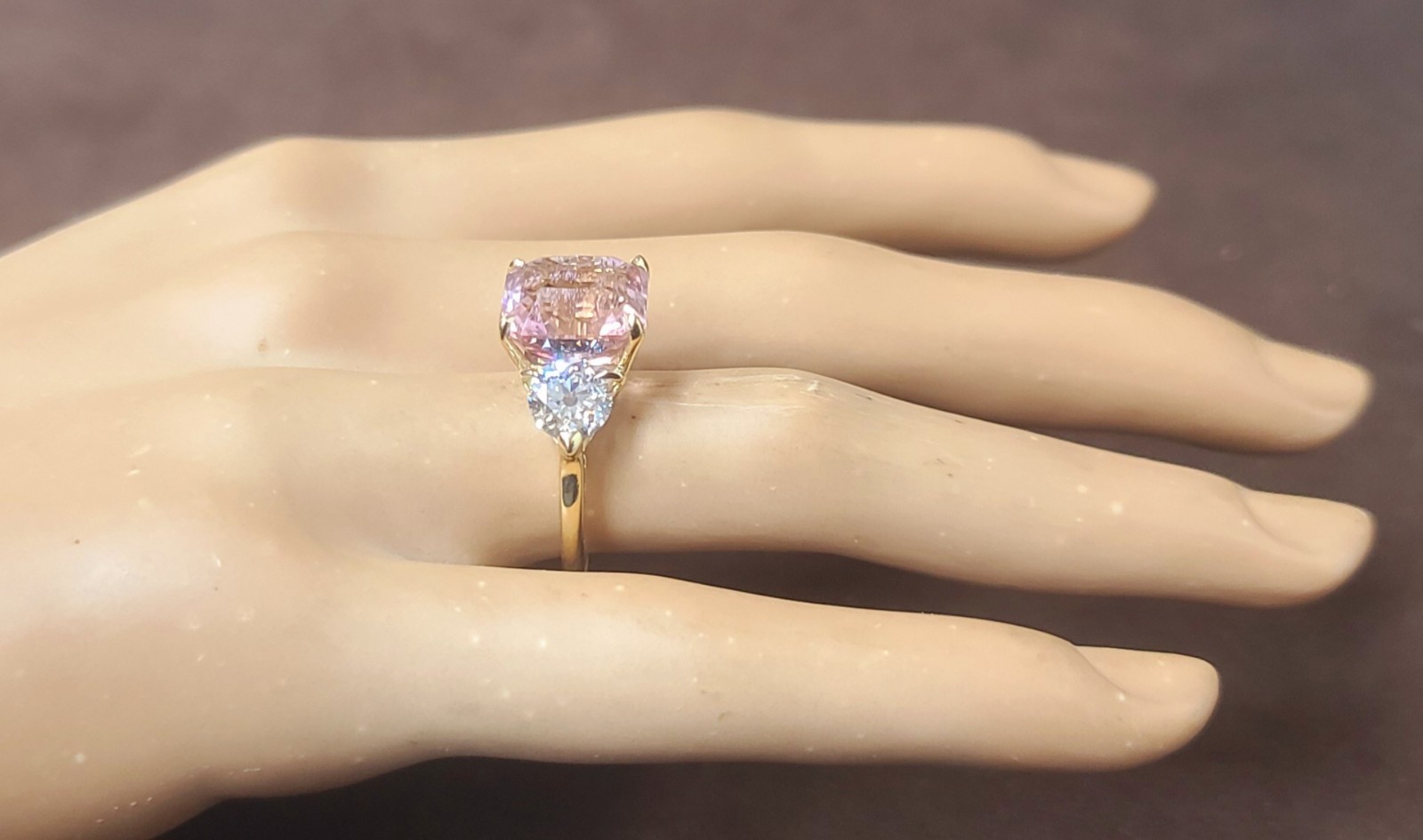 Vintage 14k Yellow Gold Engagement Ring 7.64ct. Natural Pink Tourmaline Radiant