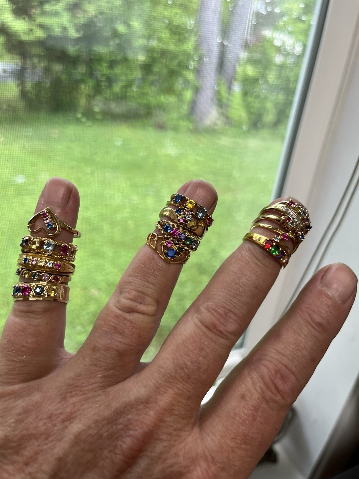 Birthstone Mothers Sample Ring Gold Tone – Lot of 24 – Sold As Is
