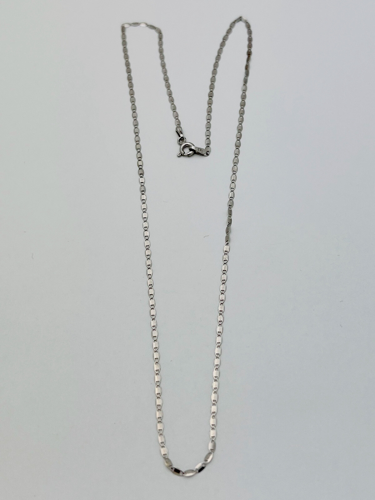 DaneCraft Tarnish Free 925 Sterling Silver Flat Oval Link Necklace 16”