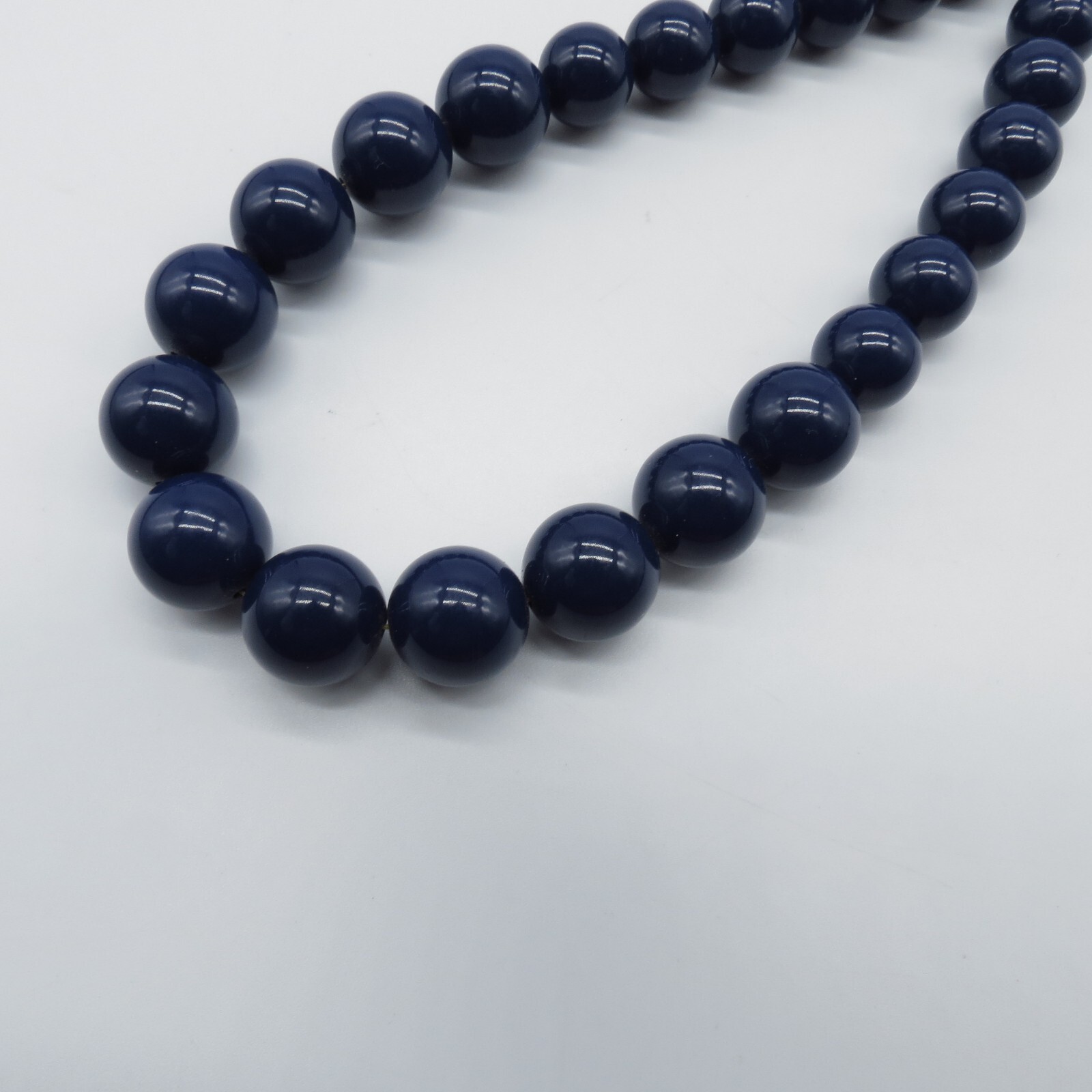 VTG Napier Graduated Beaded Necklace Dark Blue Boho Everyday Wear 24″