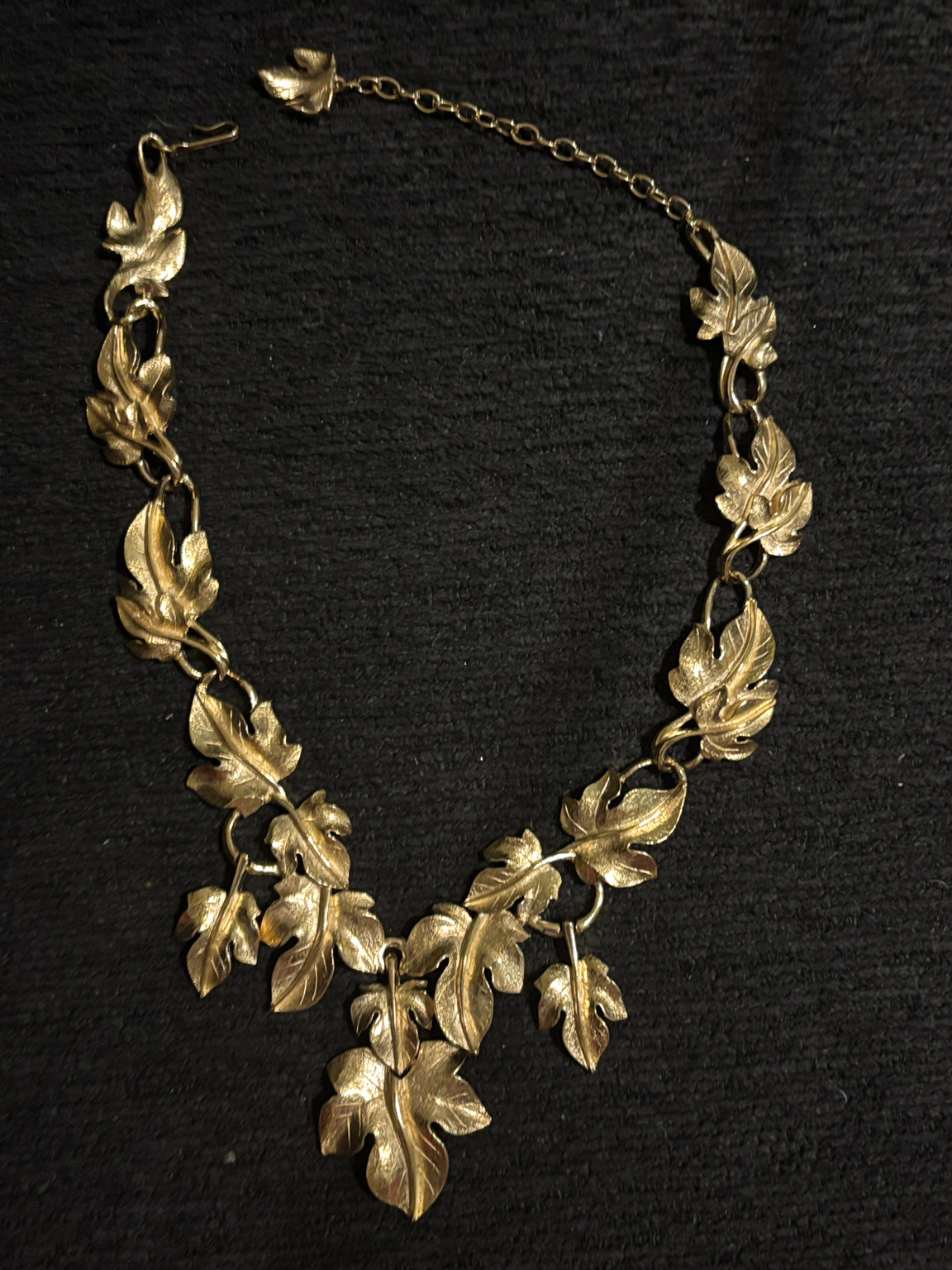 Vintage Trifari Kunio Matsumoto Choker Necklace Jewelry Leaves Leaf Signed Read!