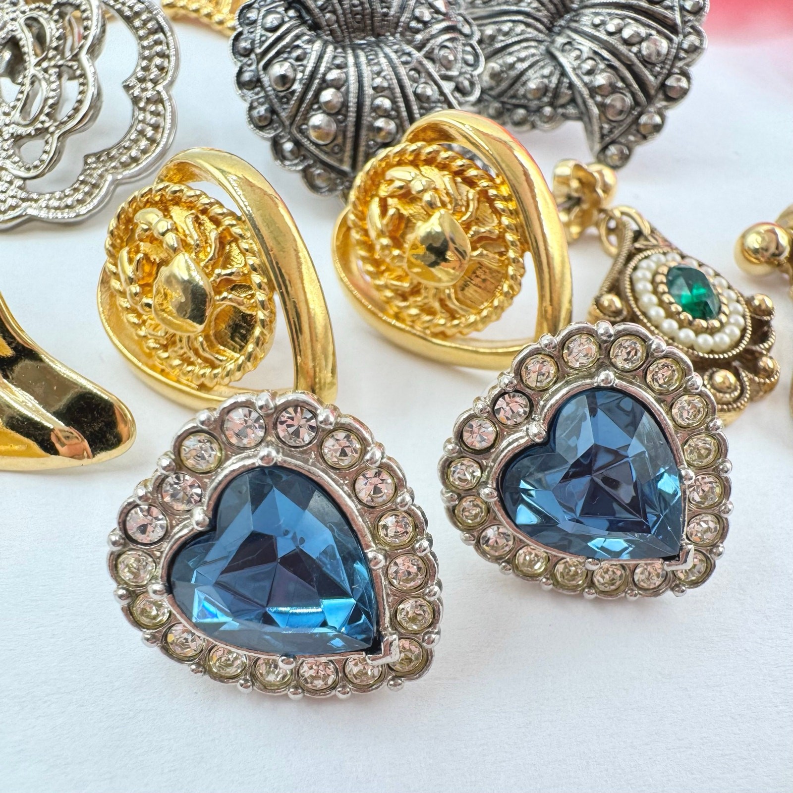 Vintage Avon Earring Lot 80s 90s Opulent Ornate Statement Retro Mixed Styles