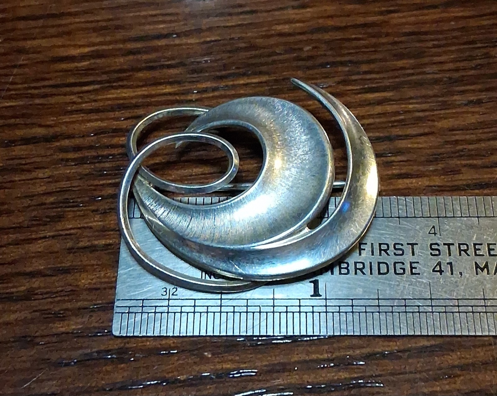 Vintage German K&L 835 Silver Sculptural Brooch Pin 4.2g MCM See Pics/Descriptio