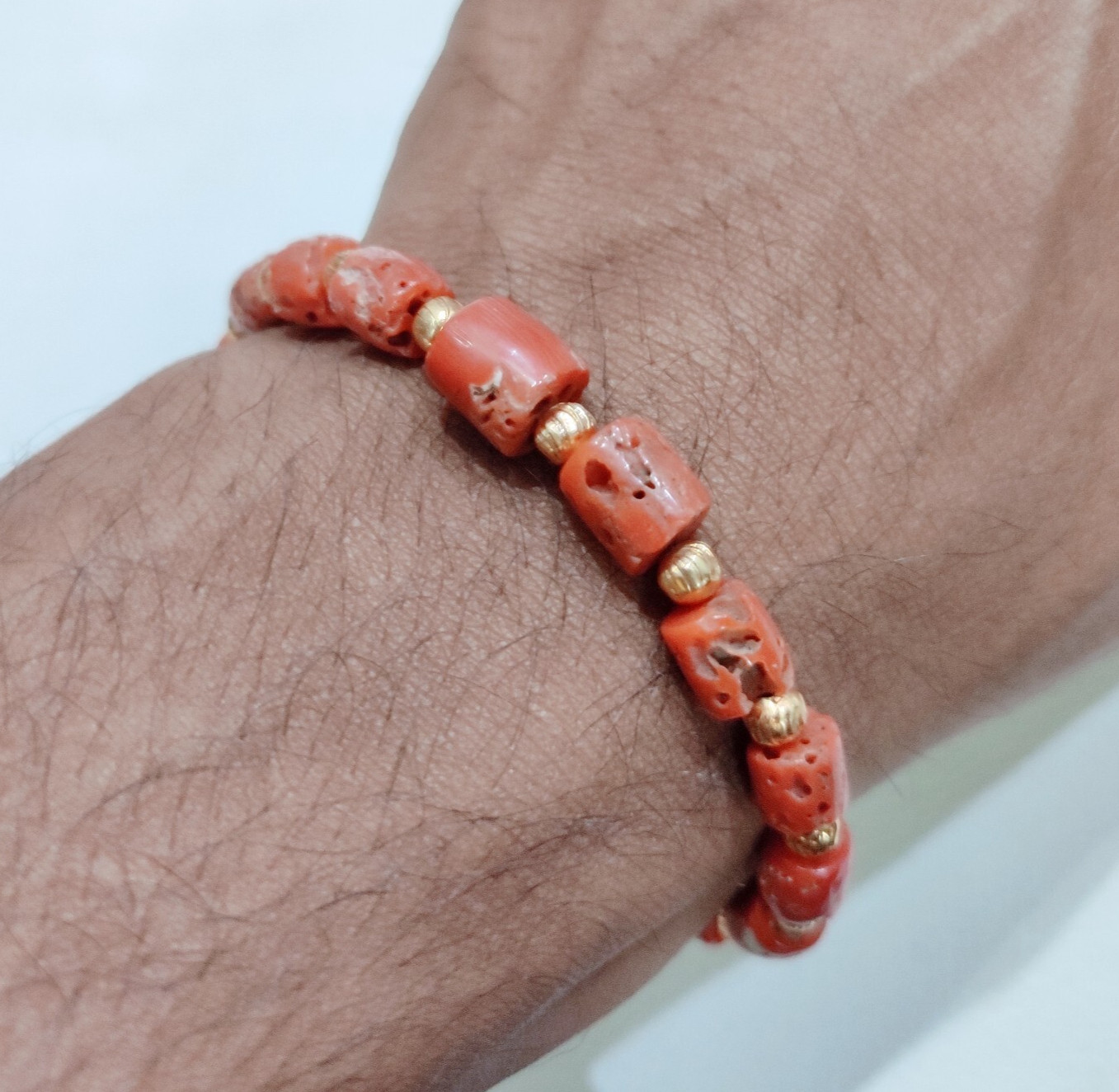 Red Coral Bracelet Italy Natural Coral Bracelet Handmade Coral Gemstone Bracelet