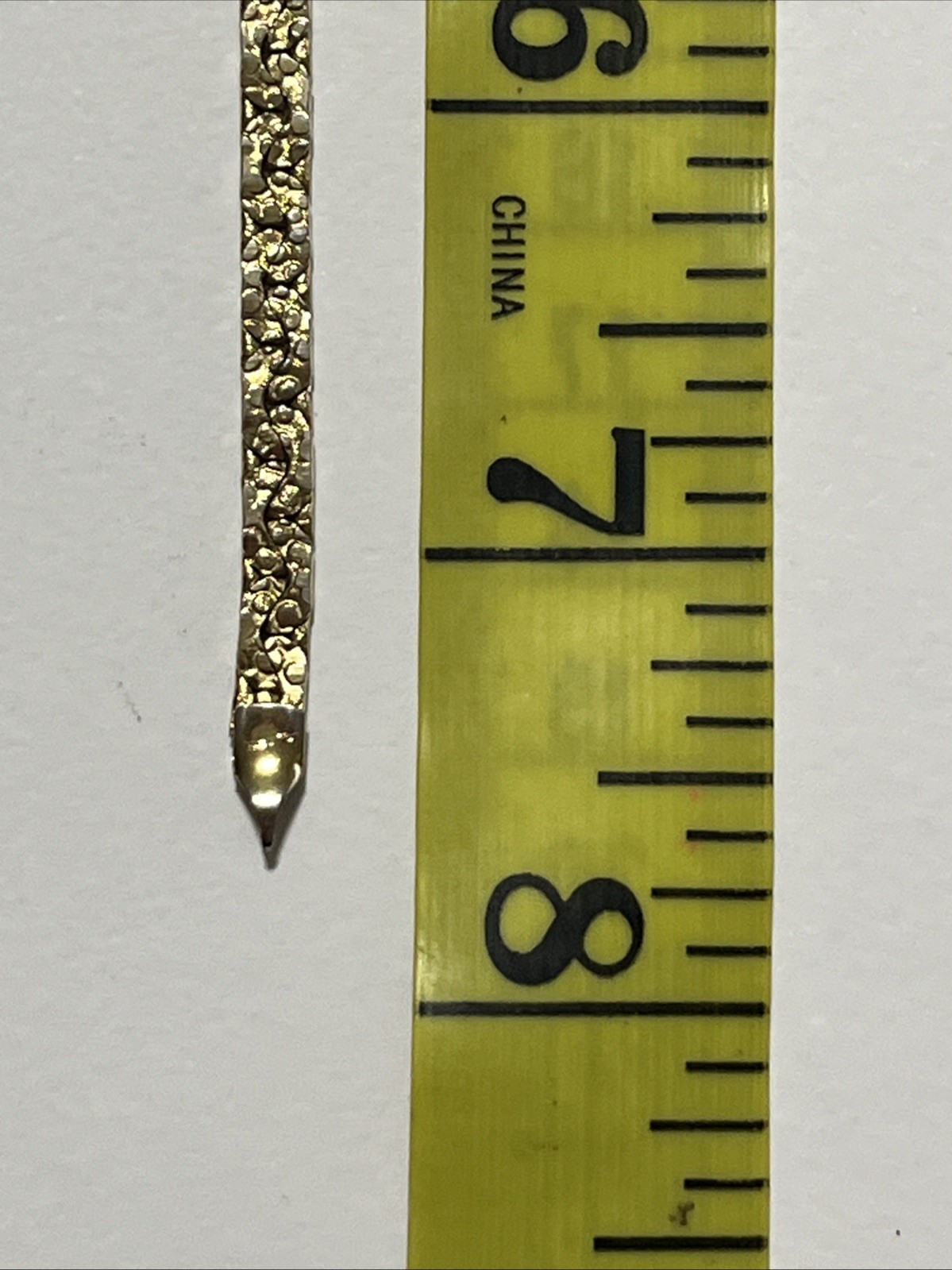 Vtg Flat Link Nugget Marked G.L. Textured Bracelet 4mm 7.75” 6.96gr
