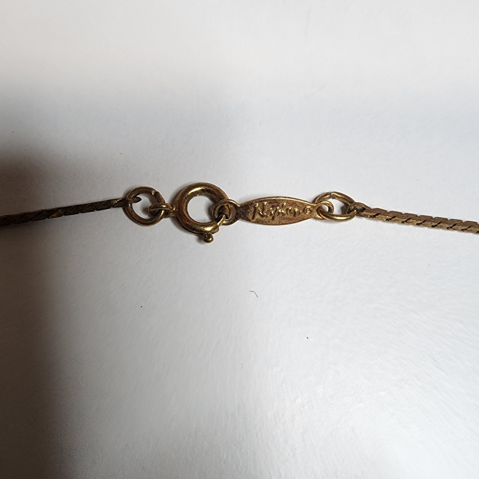 Vintage Napier Gold Tone Serpentine Necklace 20″ Chain Snake Signed Estate Nice