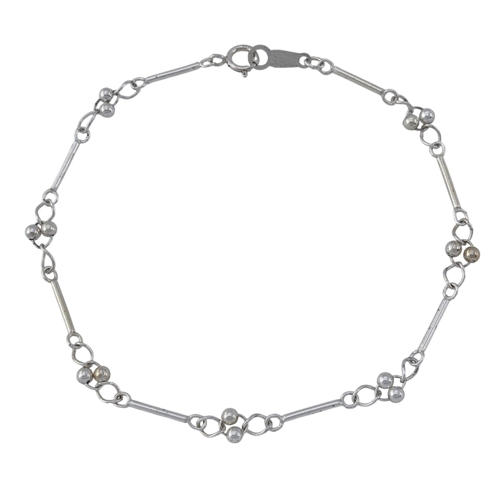 Vintage Sterling Silver 925 Bar Link Bracelet 7″
