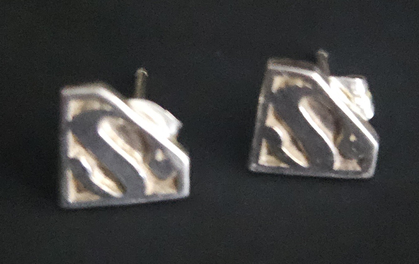 Sterling 925 Superman Earrings “S” Shield Logo Vintage 1995 T.M. D.C. Comics