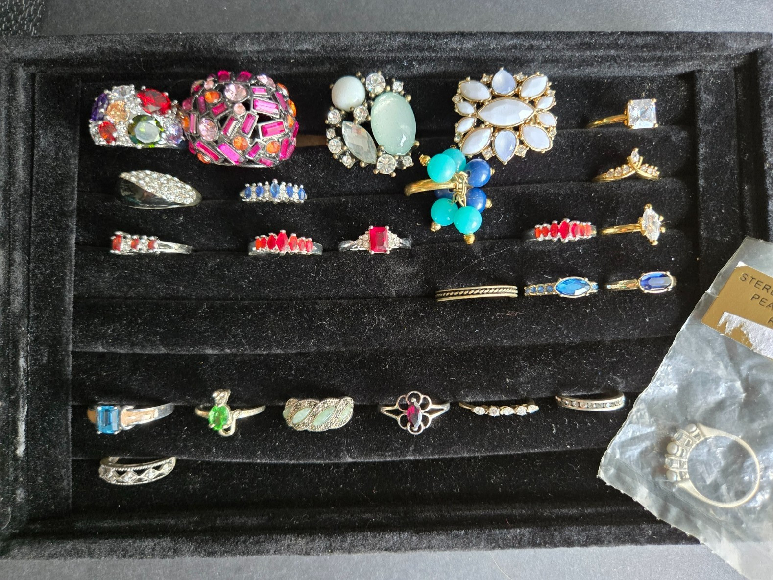 Vintage Estate Ring Lot 40pc 925 Sterling Silver Signed Avon 10k GP