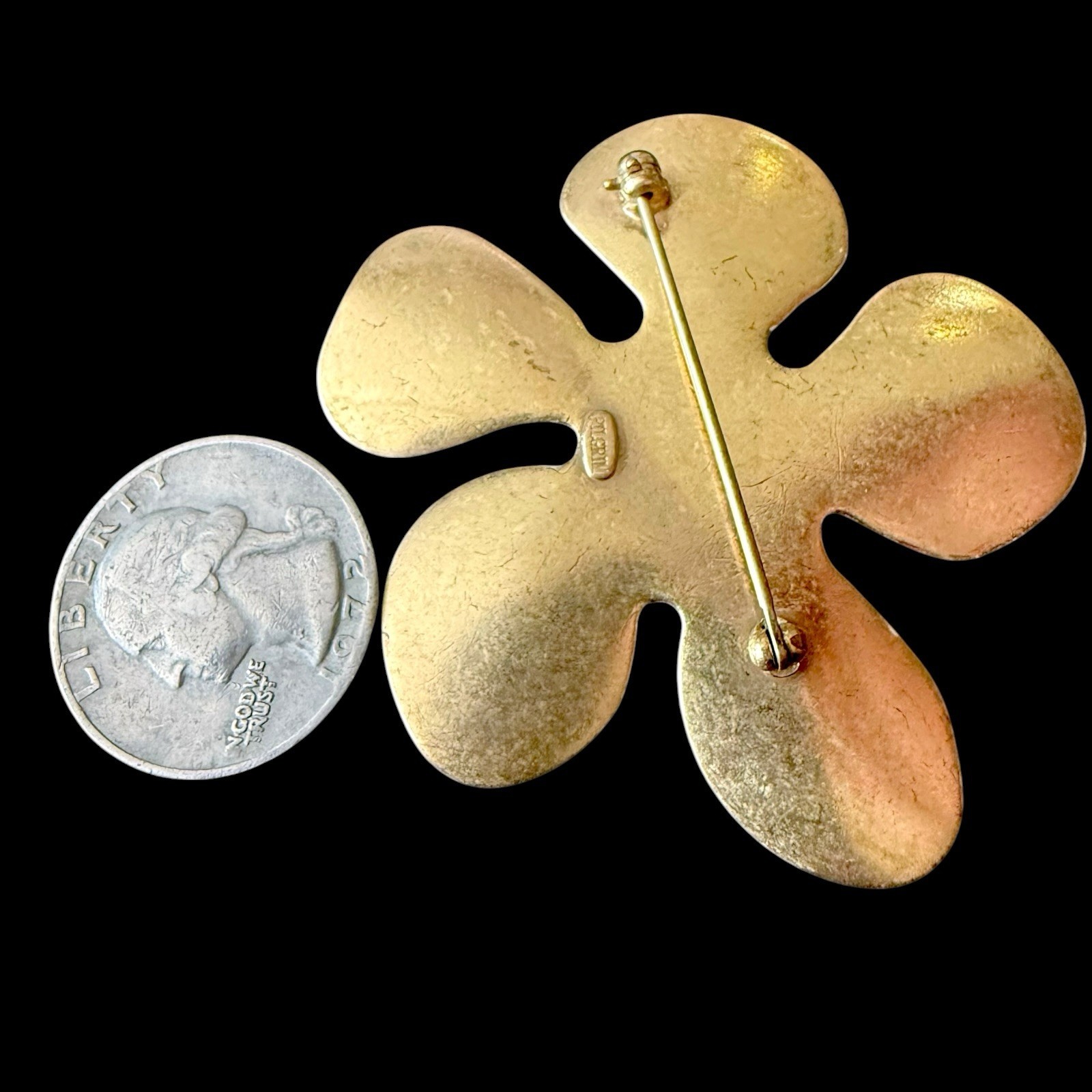 Enamel Flower Brooch Pilgrim Red Pop Art Abstract Flower Pin Vintage Denmark