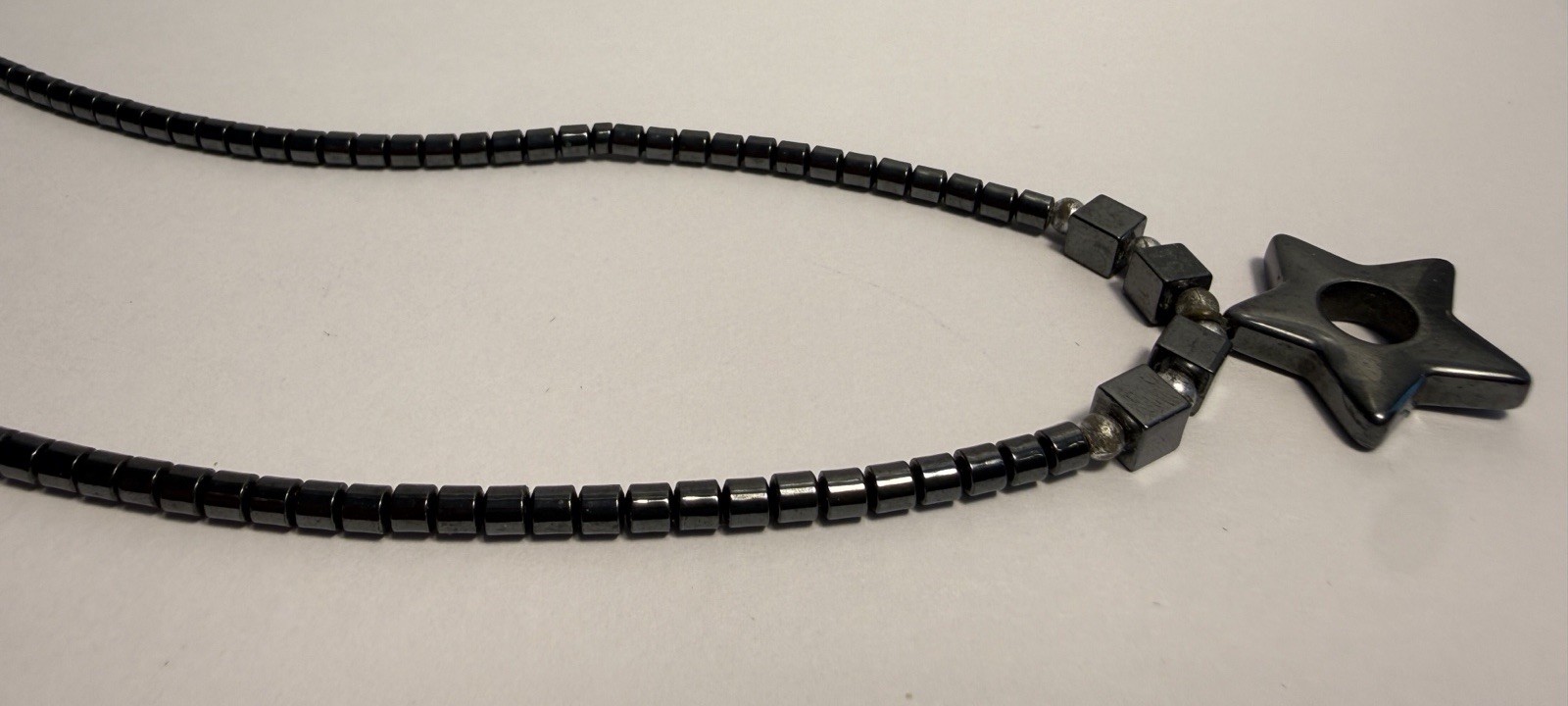 Hematite Star Necklace Dark Grey Vintage 90s Twist On Clasp