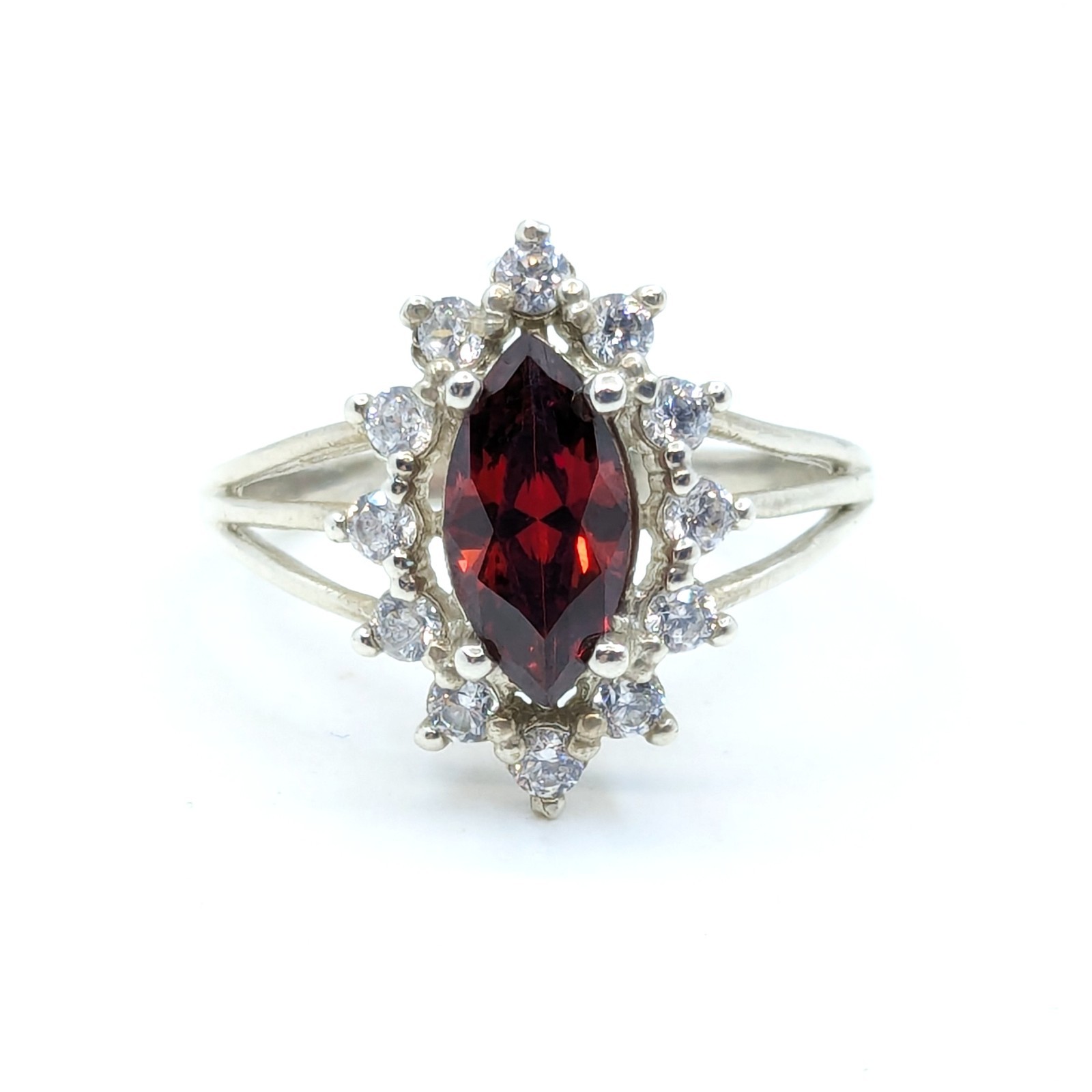 Vintage Luxury RING Silver 925 with Big Bright Stone -size: 7.5US (17.5mm) | #4